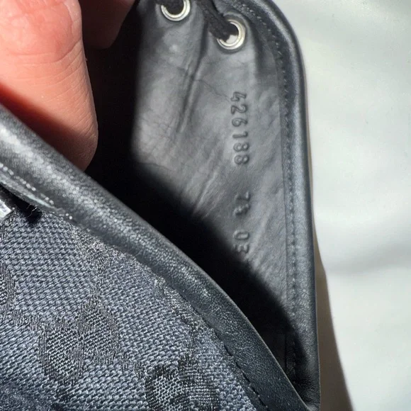 Gucci Men’s Black Monogram High-Top Sneakers - Picture 5 of 6